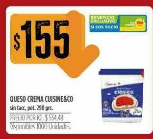 Supermercados Vea Queso Crema Cuisine&co oferta