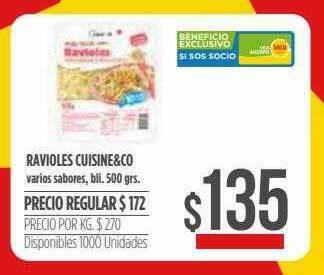 Supermercados Vea Ravioles Cuisine&co oferta