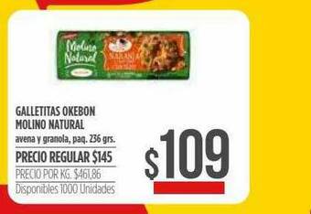 Supermercados Vea Galletitas Okebon Molino Natural oferta