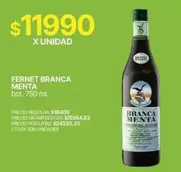 Supermercados Vea Branca - fernet branca menta oferta