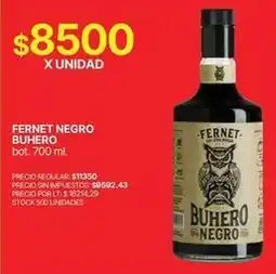 Supermercados Vea Negro - fernet negro bot. 700 ml oferta