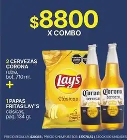Supermercados Vea 2 cervezas + 1 papas fritas oferta