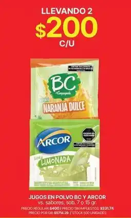 Supermercados Vea Bc - jugos en polvo oferta
