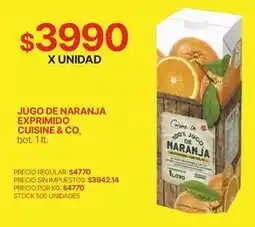 Supermercados Vea Jugo de naranja exprimido cuisine & co oferta