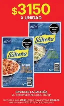 Supermercados Vea La salteña - ravioli oferta