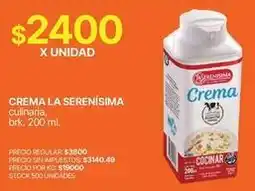 Supermercados Vea La serenísima - crema culinaria oferta