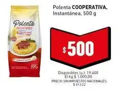 Cooperativa Obrera Polenta instant extac{a}nea oferta