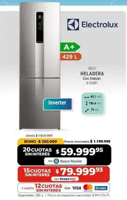 Cooperativa Obrera Electrolux - heladera con freezer 616491 oferta