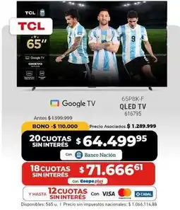 Cooperativa Obrera Tcl - 65 qled tv oferta