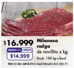 Disco Milanesa nalga de novillito oferta