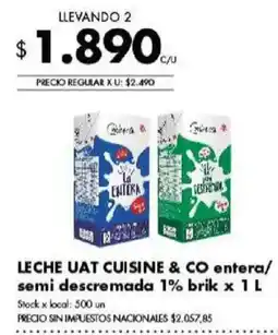 Disco Uat cuisine & co leche entera/semi descremada 1% oferta