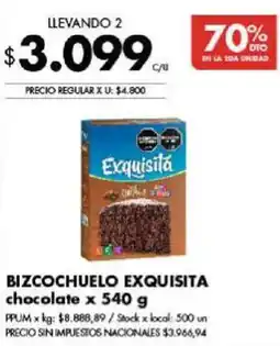 Disco Exquisita bizcochuelo chocolate oferta
