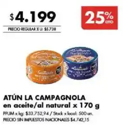 Disco Atún la campagnola en aceite/al natural oferta