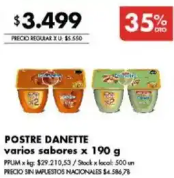 Disco Danette postre varios sabores oferta