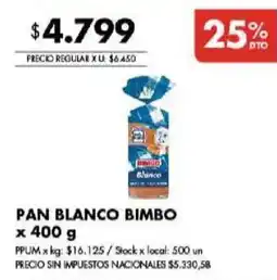 Disco Bimbo pan blanco oferta