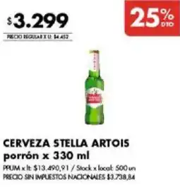 Disco Stella artois cerveza oferta