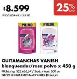 Disco Vanish quitamanchas blanqueador/rosa polvo oferta