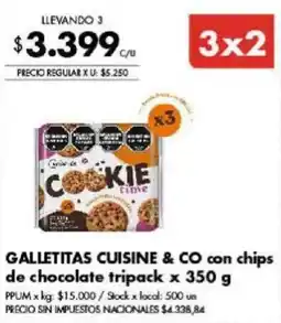 Disco Cuisine & Co galletitas con chips de chocolate oferta