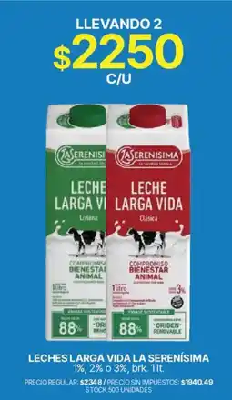 Supermercados Vea La serenisima leches larga vida oferta