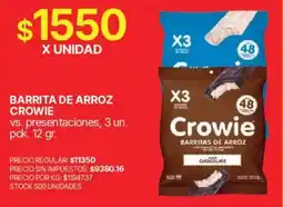 Supermercados Vea Crowie barritas de arroz oferta