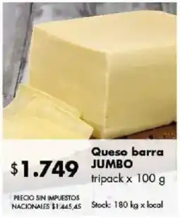 Disco Queso barra JUMBO oferta