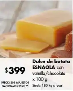Disco Esnaila dulce de batata con vainilla/chocolate oferta