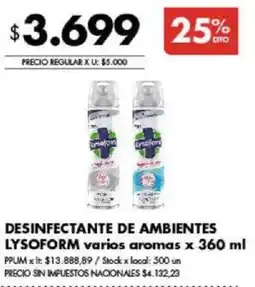 Disco Lysoform desinfectante de ambientes varios aromas oferta