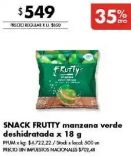 Disco Frutty snack manzana verde deshidratada oferta