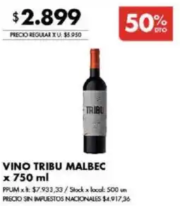 Disco Tribu vino malbec oferta