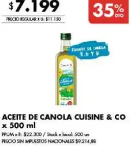 Disco Cuisine & Co aceite de canola oferta