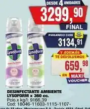 Maxiconsumo Lysoform - desinfectante ambiente x 360 cc oferta