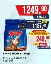 Maxiconsumo Toddy - cacao toddy x 180 gr. cod: 608 oferta