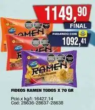 Maxiconsumo Arcor - fideos ramen todos oferta