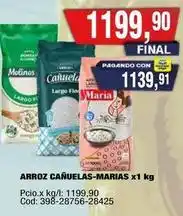 Maxiconsumo María - arroz cañuelas-marias x1 kg oferta