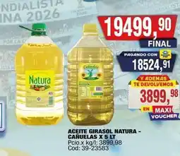 Maxiconsumo Natura - aceite girasol natura - cañuelas x 5 lt. cod: 39-23583 oferta