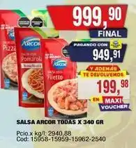 Maxiconsumo Arcor - salsa arcor todas oferta