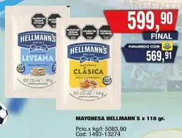 Maxiconsumo Hellmann's - mayonesa hellmann's x 118 gr oferta