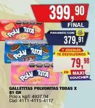 Maxiconsumo Galletitas polvoritas todas x 81 gr oferta