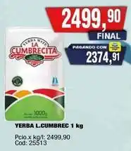 Maxiconsumo La cumbrecita - yerba l.cumbrec 1 kg oferta
