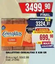 Maxiconsumo Cerealitas - galletitas cerealitas x 636 gr oferta