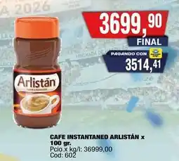 Maxiconsumo Arlistán - cafe instantaneo arlistán x 100 gr oferta