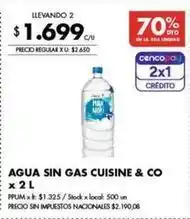 Disco Cuisine - agua sin gas cuisine & co oferta