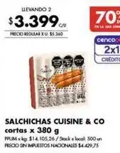 Disco Salchichas cuisine & co cortas oferta