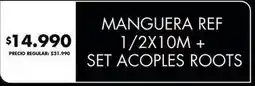 Disco Manguera ref 1/2x10m + set acoples roots oferta