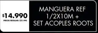 Disco Manguera ref 1/2x10m + set acoples roots oferta