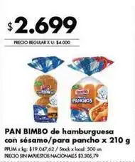 Disco Bimbo - pan bimbo de hamburguesa con sésamo/para pancho oferta