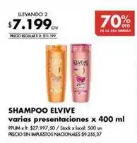 Disco Elvive - shampoo oferta
