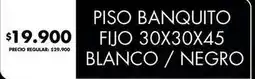 Disco Negro - piso banquito fijo 30x30x45 blanco / negro oferta