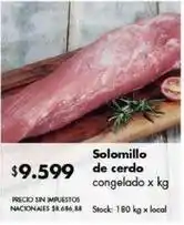 Disco Solomillo de cerdo congelado oferta