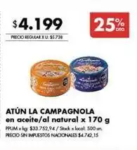 Disco La campagnola - atún en aceite/al natural oferta